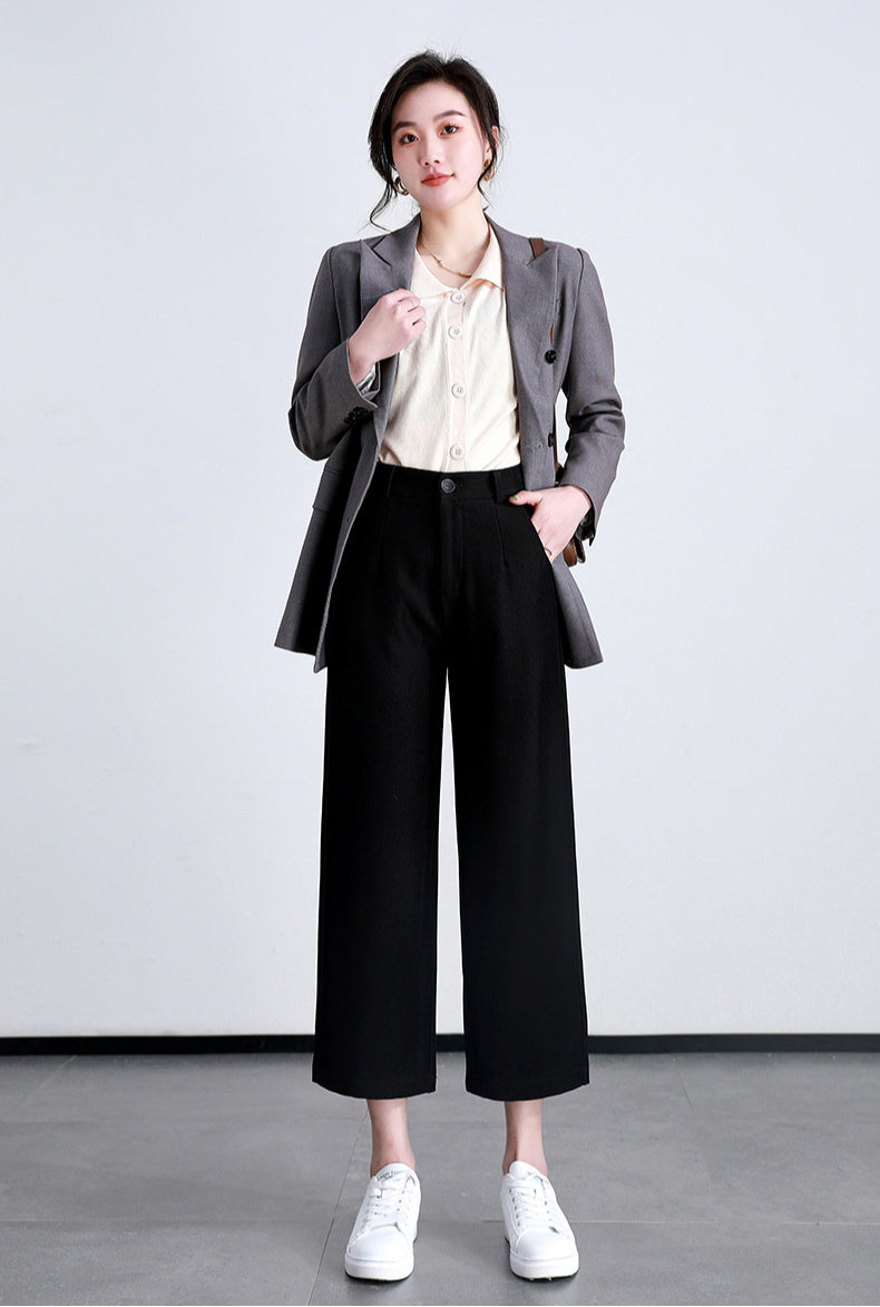 Loose Slim Casual Pants Thin Three-quarter Wide-leg Pants image 5