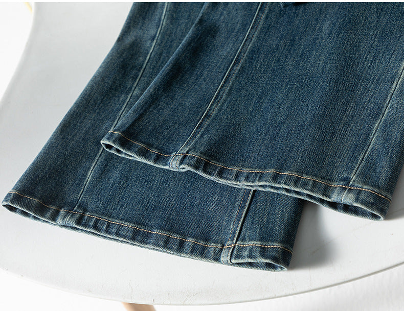 Retro Denim Flared High Waist Loose Mopping Pants image 21