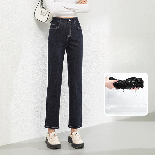 Denim Cigarette Pants High Waist All-match Straight Pants image 0
