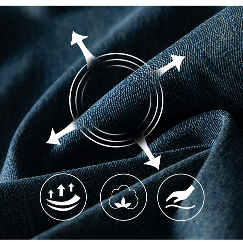Retro Denim Flared High Waist Loose Mopping Pants image 10