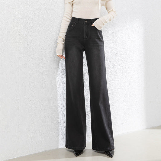 High Waist Jeans Loose Drape Mopping Pants image 0