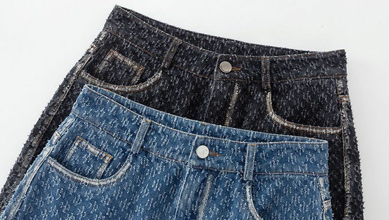 Jacquard Denim Skirt with Slits image 18
