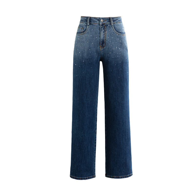 Hot Diamond Gradient Shadow Jeans High Waist Wide Leg Pants image 4