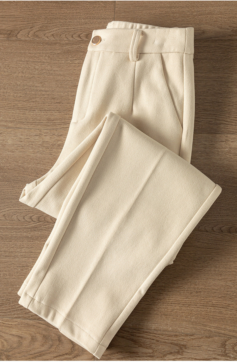 Casual High Waist Straight Maillard Trousers image 15
