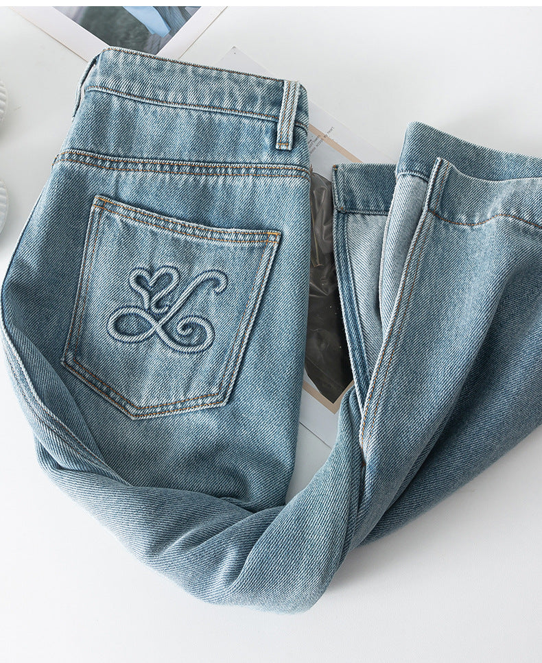 Textured Denim Skirt High Waist Slim Skirt image 14