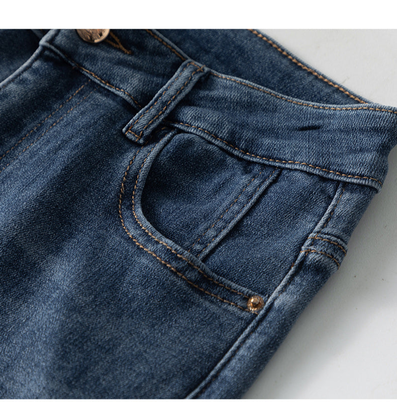 Diamond-studded Jeans High Waist Elastic Flared Pants image 16