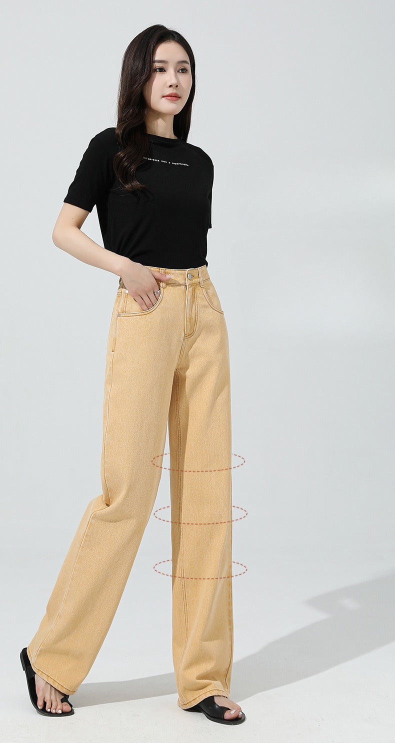 Cotton Jeans Loose Simple Wide-leg Mopping Pants image 7